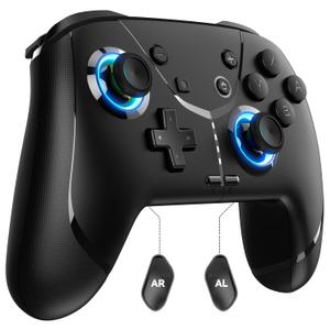GMBACK Wireless Switch Controller for Nintendo Switch 2/Switch/Lite/OLED, Bluetooth Game Controller for iPhone/Android/PC/Steam/Mac/iPad/TV with Macro/Vibration/Motion Control/Turbo/800mAh Battery (Black)