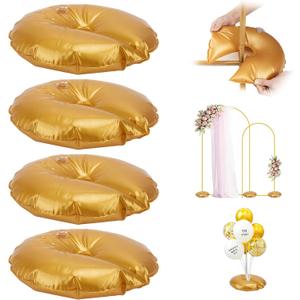 2 Pieces Golden Water Bag for Arch Stands Base, Heavy Weight Water Bag for Wedding Birthday Party Arch Backdrop Stand, Metal Arch Frame Base, Thickened Water Fillable Base (Upgrad 2.0