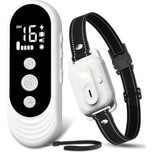 Dog Shock Collar, 3300ft Dog Training Collar with Remote, IPX7 Waterproof Rechargeable Sleek Modern Shock Collar for Small, Medium, Large Dogs with Beep, Vibration, Safety Shock, Light Mode, 8-120 lbs