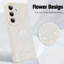 OOK Galaxy S25 Plus Case Cute Flower Floral Design for Girls Women Soft TPU Camera Lens Protective Phone Cover Designed for Samsung Galaxy S25 Plus White