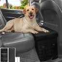 GJEASE Car Back Seat Extender for Large Dogs up to 200lbs,Dog Car Back & Front Seat Extender with Storage,Pets Can to Have The Whole Front/Back Seat to Stretch Out and Nap On Trips