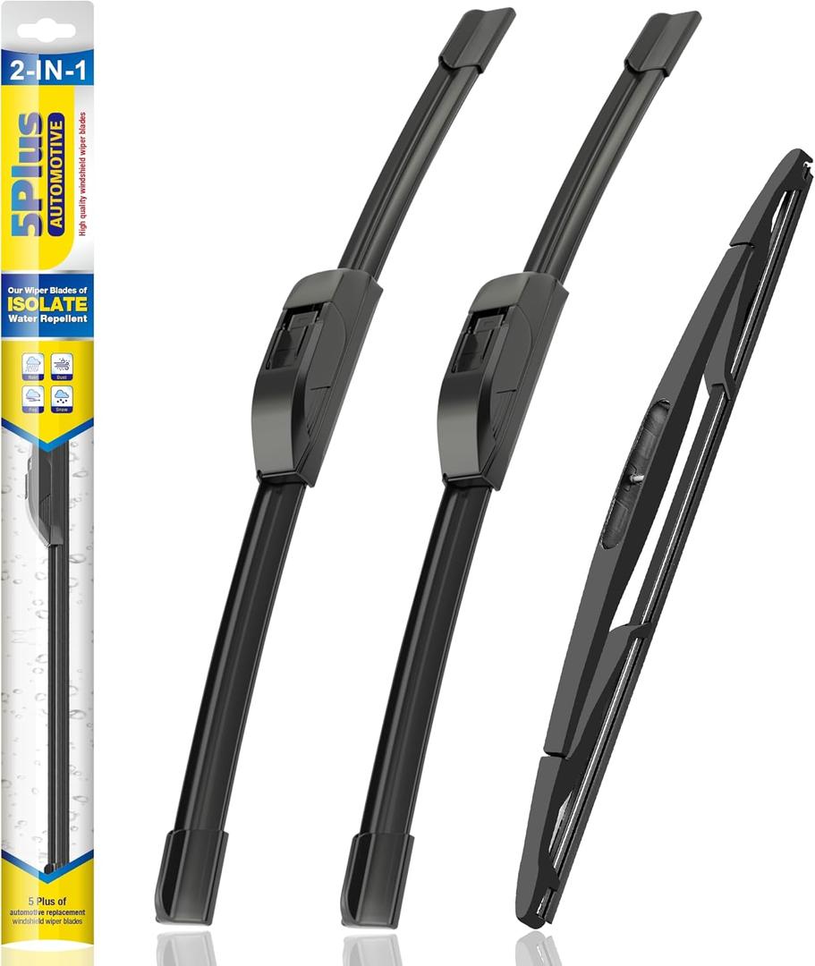 5 PLUS Windshield Wiper Blades Replacement for 2017-2007 Jeep Wrangler Windshield Wipers (Pack of 3), Automotive Replacement Windshield Wiper Blades For My Car Water Repellent-15"/15"/12"