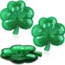 Green St. Patrick's Day Plastic Shamrock Small Bowl - 8.5" x 8.5" (4 Count) - Perfect for Irish Themed Parties & Festive Celebrations