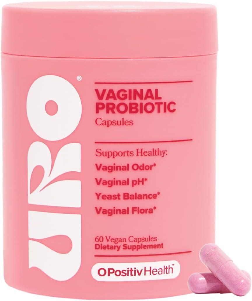 O Positiv URO Vaginal Probiotics for Women pH Balance with Prebiotics & Lactobacillus Vaginal Health Supplement Promote Healthy Vaginal Odor & Flora, 60 Count (Pack of 1), 1 Month Supply