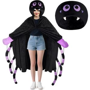 Christmas Hoodie, Spider Wearable Blanket with Hood, Gloves & 6 Spider Legs, Blanket Hoodie for Adults, Teens & Kids, Soft Blanket for Home, Office, Christmas Costume Gifts