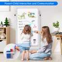 maxtek Rolling White Board, 48 x 24 Height Adjustable Whiteboard on Wheels, Large Magnetic Standing Mobile Easel Board, Double-Sided with Stand for Office, Home, and Classroom