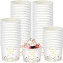 Funnymoom 50 Pack Floral Bridal Shower Ice Cream Cups 9 oz Cheers to Love Disposable Dessert Bowls Paper Soup Bowl Wildflower Snack Cups for Hot or Cold Food for Wedding Engagement Bridal Shower Party