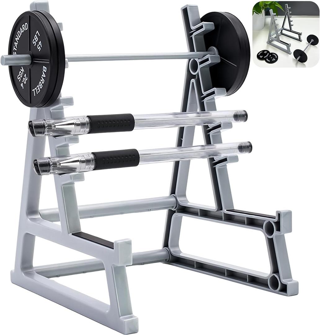 Squat Rack Pen Holder for Desk, Barbell Rack Pen Holder, Gym-themed Unique Shape, Office Stationery Organizer Decor, Mini Weight Racks Pencil Holder for Fitness Weightlifting Lovers