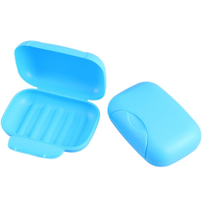 Portable Soap Holder Case Large 2pcs Blue Sealed Travel Soap Dish Container for Bathroom Outdoor Camping