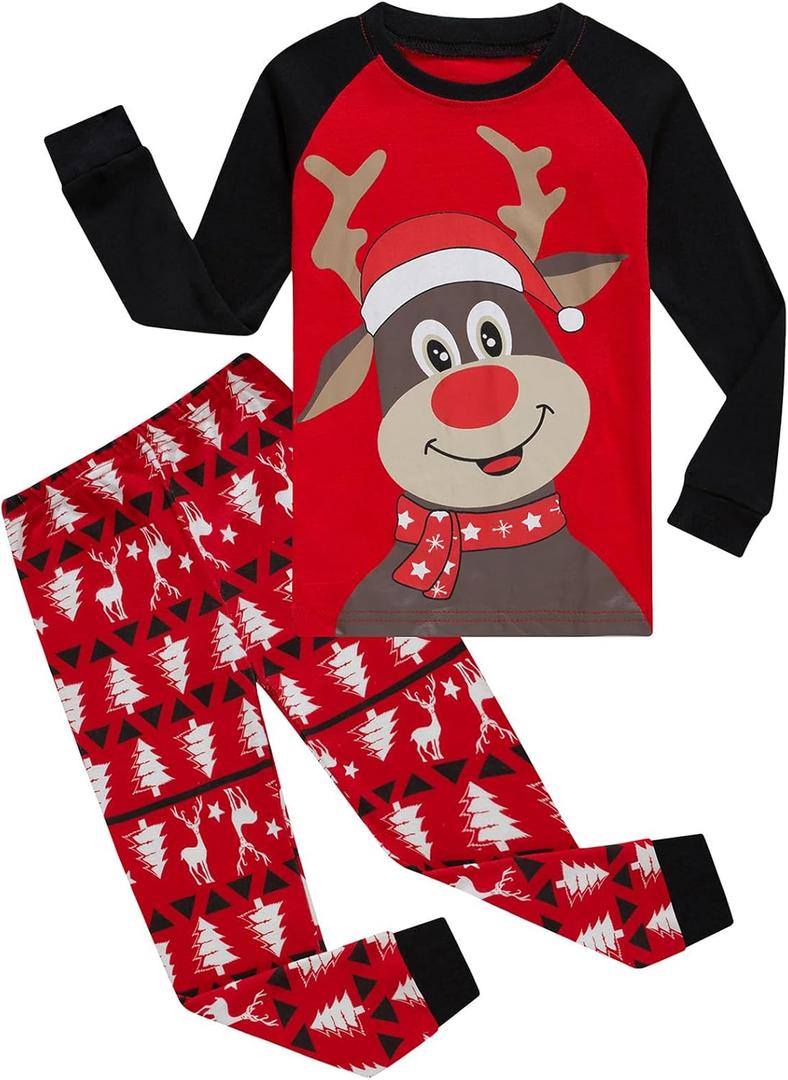 Little bety Boys Christmas Pajamas Toddler Boys Cotton Long Sleeve Pjs Kids Holiday Sleepwear Sets, Size: 14 Years