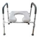 Raised Toilet Seat with Folding Armrest, Height Adjustable/Folding Armrest Design 400 lb Premium Toilet Seat Raised Toilet Seat for Elderly, Disabled, Pregnant Women-Gray