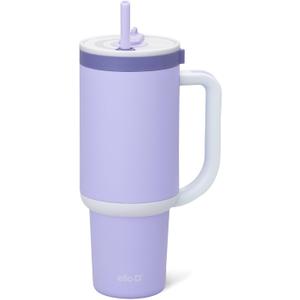 Ello Oasis 40 oz Tumbler with Handle & Retracting Straw | Reusable Insulated Stainless Steel Cup 100% Leakproof, Gifts for Teens Women Men | Keeps cold for 20 Hours, Cup Holder Friendly, Twilight