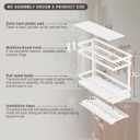Magheo Pull Out Spice Rack Organizer for Cabinet, 2 Pack Metal Seasoning Organizer Slide Out Spice Storage Shelf No Assembly Vertical Spice Rack Pullout for Kitchen & Bahthroom No Drill(2 Tier,White)