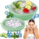 Pack Of 2 SaporeArt Ice Face Bowl, Upgraded Wider & Deeper Collapsible Silicone Facial Ice Bath Bowl with BuiltIn Ice Mold, Soothes Puffiness & Redness, Ideal for Home and Travel