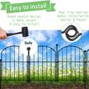 Decorative Garden Fence 17in x10ft, 10 Pack Rustproof Metal No Dig Fence Animal Barrier for Dog, Arched Flower Bed Edging Ornamental Wire Border Panel Fencing for Yard Patio Outdoor Decor