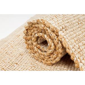 Handwoven Jute Cotton Area Rug Natural 8 Feet x 10 Feet Reversible Farmhouse Boho Floor Carpet Handloom Accent Rug for Living Room Bedroom Entryway Indoor Décor