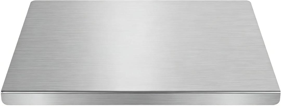 Stainless Steel Cutting Board with Lip for Kitchen L-Shaped, Metal Chopping Board with Counter Lip for Kitchen, Heavy Duty Double-Sided Surface for Meat Vegetables Fruit Dough, Dishwasher Safe, 15.7"L x 11.8"W