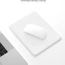 Auhoahsil Mouse Pad, Thick Computer Mousepad with Anti-Slip Silicone Base, Soft Memory Foam Filling, Easy Gliding Surface, Cute Mouse Mat for Gaming, Work, Men, Women, 7.1 x 8.7 x 0.2 in, White