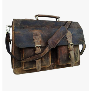 Cuero Retro Brown Laptop Messenger Bag Office Briefcase Crossbody Travel Bag For Men And Women Bag Office Laptop Bag