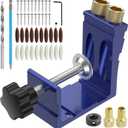 47 Pcs Pocket Hole Jig Kit  Adjustable 15 Drill Guide for Precise 1/2 - 1-1/2 Thick Wood for Joinery  Positioning Tool for Carpentry & DIY Woodworking Projects