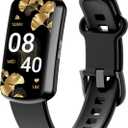 Health Fitness Tracker with 24/7 Heart Rate, Smart Watch with Blood Pressure and Blood Oxygen Monitor, Bulit-in 120+ Sport Mode, Sleep Tracking Waterproof Activity Tracker for Women Men (Black)
