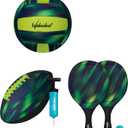 Waboba Sport Beach Pack – Includes 9 Inch Water Football, Beach Volleyball & Paddle Set – Perfect Summer Essential Bundle for Beach Games – Vacation Toys for Kids & Adults Ages 8 & Up – Green