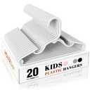 HOUSE DAY Premium Baby Hangers 20 Pack, 11 Inch Kids Plastic Hanger White, Slim Children's Hangers for Infant, Toddler, Child Clothes, Non-Slip Sturdy and Durable Baby Clothes Hanger for Closet