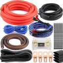 1/0 Gauge (0 AWG) Pure OFC Amplifier Wiring Kit 6000W - Heavy Duty Car Audio Power Cable with Fuse Holder & RCA | for High Power Subwoofer & Big 3 Upgrade | Verify 0.33" OD Fits Your Amp