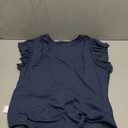 Missufe Women's Summer Ruffle Flutter Sleeve Ribbed Casual Bodysuit Tops.L