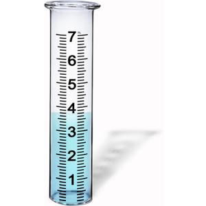 BIUWING 7" Capacity Glass rain Gauge Replacement Tube for Outdoors Yard Garden with Lip, Best Rated, Easy to Read (1 pcs)