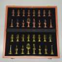 Large Egyptian Metal Chess Set for Adults  15 Inch Foldable Wooden Chess Board with Weighted Antique Chess Pieces  Vintage Luxury Game Gift for CollectorsClassic Board Game