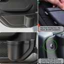 YOCTM Front Rear Door Organizer Tray For 2018 2019 2020 2021 2022 2023 2024 Jeep Wrangler JL 4XE JLU Rubicon Sport Sahara Gladiator JT Interior Storage Accessories Black (Front Door + Rear Door)