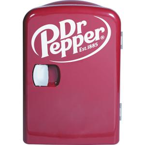 CURTIS MIS153DRP Dr. Pepper Retro Mini Portable Compact Personal Fridge Cooler, 4 Liter Capacity, 6 Cans, Makeup, Skincare, Freon-Free & Eco Friendly, Maroon (BURGUNDY)