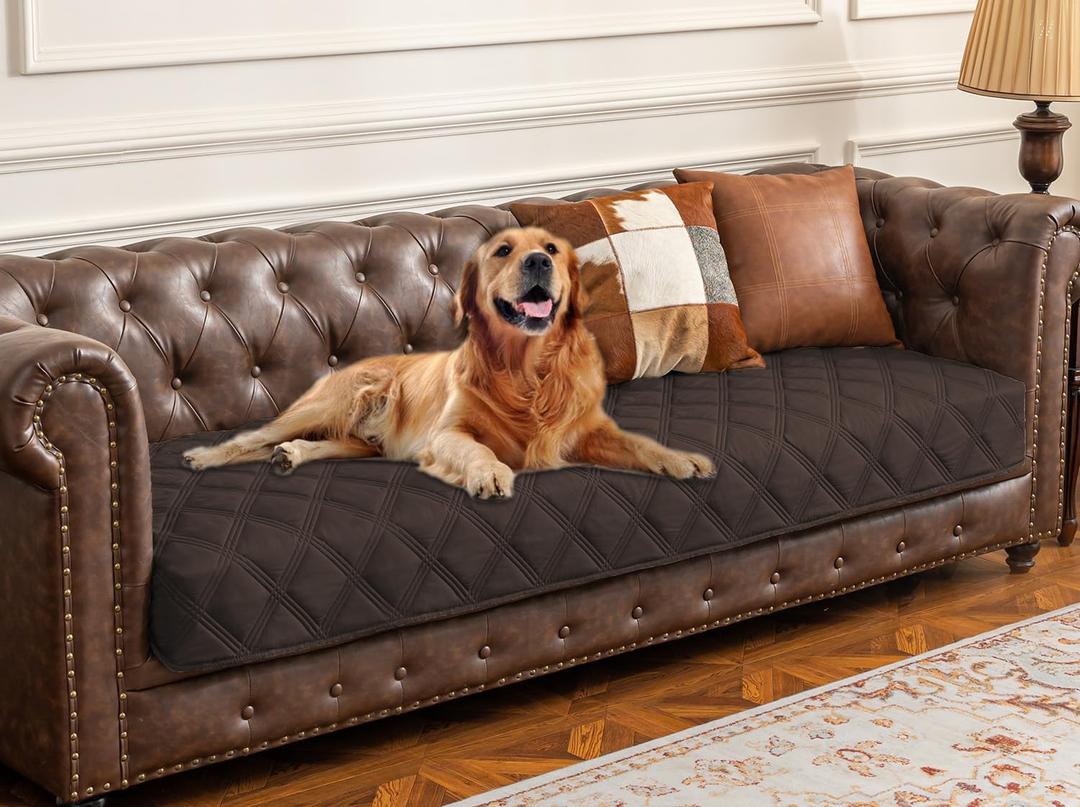 Ameritex Waterproof Dog Bed Cover Pet Blanket with Anti-Slip Back for Furniture Bed Couch Sofa (30x80 Inch (Pack of 1), Chocolate)