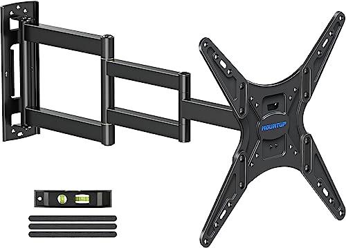 MOUNTUP Corner TV Wall Mount for Most 26-65 Inch TVs, Long Arm TV Mount with 30 Inch Extension Arm, Smooth Swivel Tilt Single Stud Full Motion Bracket Max VESA 400x400mm, 77 lbs Heavy Duty, MU0057