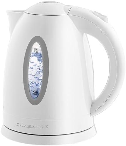Amazon.com: OVENTE Electric Kettle, 1.7L Fast Boiling Water Heater for Coffee or Tea, BPA Free with Water Level Gauge, Auto Shut-Off, Boil-Dry Protection, Indicator Light and Removable Filter, White KP72W