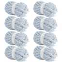 Hombys Rice Grey Chunky Chenille Yarn for Crocheting and Knitting, Super Bulky Thick Fluffy Yarn for Hand Knitting Blanket, Soft Plush Yarn, 8 Jumbo Pack (27 yds, 8 oz Each Skein)