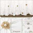 Christmas White Shower Curtain Set: Boho Linen Shower Curtains for Bathroom with Hooks, Vintage Winter Modern Farmhouse Decor for Girls Women, 72" x 72"