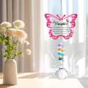 Sympathy Butterfly Crystal Suncatcher Gifts for Loss of Daughter Bereavement Gift Idea for Loss of Daughter Crystal Suncatcher Butterfly Rainbow Maker Window Hanging (Pink)