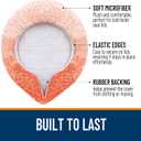 OLANLY Soft Microfiber Bathroom Toilet Lid Cover, Machine Washable Covers, 17.5x15, Stays in Place Rubber Backing, Fits Most Round, Elongated and Oblong Lids, Accessories Decor, Coral
