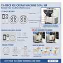 Soft Serve Ice Cream Machine Parts, 15-Piece Replacement Kit with Gaskets & O-Rings for Vevor & YIKAFU Ice Cream Maker Accessories
