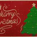 EOGOW Christmas Rug, Christmas Kitchen Bathroom Rugs, Non-Slip Rubber Backing Christmas Tree Design Outdoor Mat, Machine Washable, Low-Pile Rug, Winter Home Decor Floor Mat for Indoor Outdoor, 17" x 29"