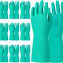 Beieverluck 10 Pairs Chemical Resistant Gloves Large Heavy Duty Rubber Work Gloves 12.6" Long Nitrile Gloves for Acid Alkali Oil Protection and Industrial Use Household, Medium