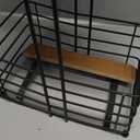 3 Shelf Black Wire Bamboo Bathroom Caddy