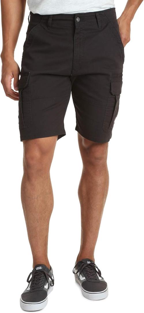 Wrangler Authentics Men's Classic Cargo Stretch Short (33, Black Twill)