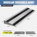 2" Rise Modular Threshold Ramp for Doorways, Stable Wheelchair Ramp for Home Steps, Aluminum Door Ramp and Curb Ramp for Scooters, Power Chairs, Cars, 1100LBS Load Capacity