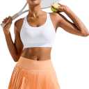RUNNING GIRL Sports Bra for Women, Molded Cup High Impact Sports Bras for Women with Sewn in Pads (White, XXL)