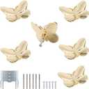 Gold Butterfly Cabinet Knobs Kitchen Hardware for Cabinets Cute Animal Dresser Knobs Furniture Cupboard Handles Single Hole Drawer Knobs and Pulls 6 Pcs (Gold,6Pcs)
