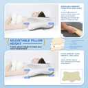 Pain Relief Cervical Pillow for Neck Support, Adjustable Ergonomic Pillow Cozy Sleeping, Odorless Orthopedic Memory Foam Pillow, Contour Bed Pillow for Side Back Stomach Sleeper