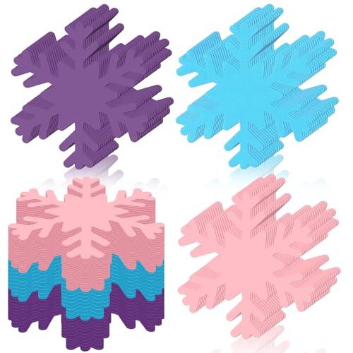 Kisston 360 Pcs Snowflake Cutouts Paper 3.9 Inch Winter Snowflake Shape Die Cuts Paper for DIY Projects Craft Classroom Bulletin Board Decor (Pink,Purple,Blue,Classic Style)